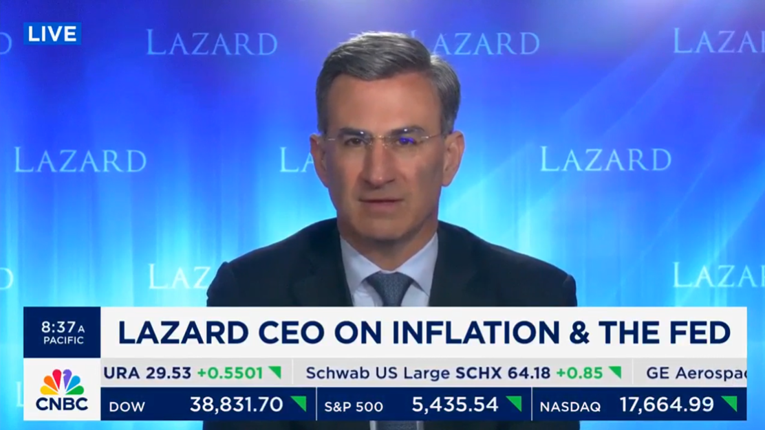 Lazard Chief Executive Officer Peter Orszag on CNBC’s Money Movers | Lazard