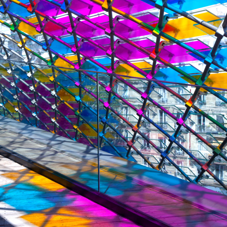 A closer look at Daniel Buren's colorful intervention at the